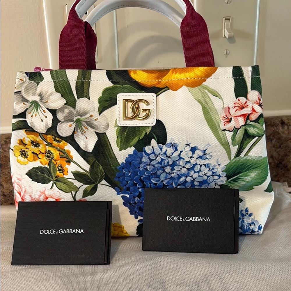 Floral-Print Canvas Tote Bag